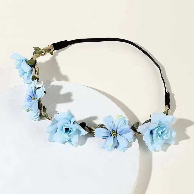 Mode süße Braut Blumen Stirnband für Frauen Mädchen böhmischen Stil Blume Krone Haarband Party Cosplay Haarschmuck