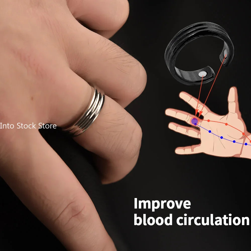 Mode Magnetische Abnehmen Gesundheits Ring Für Männer Frauen Fett Brennen Verlust Gewicht Ringe Edelstahl Öffnung Ringe Schmuck Geschenk