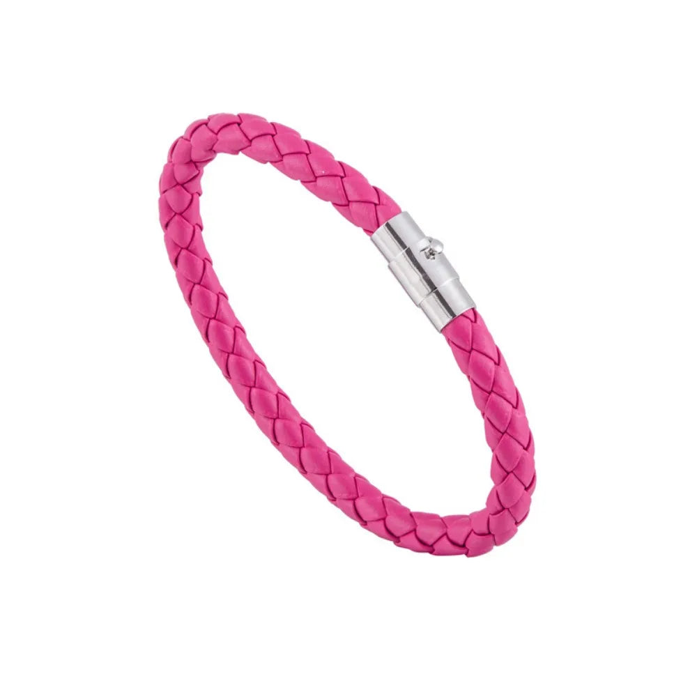 Unisex geflochtene Lederarmbänder für Männer und Frauen, verschiedene Farben, Seil-Lederarmband, Metall-Magnetverschluss, Paar-Kordel-Armband
