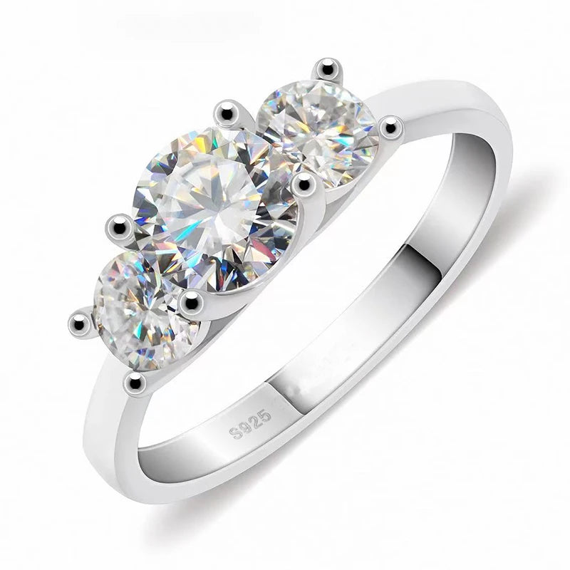 TEN CARATS 2-4CT Moissanit Ringe für Frauen S925 SilverEngagement Hochzeit Funkelnder Diamant Ring Edlen Schmuck Geschenk