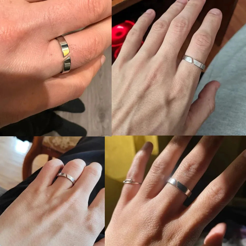 COOLTIME Kpop Minimalistischen Paar Ringe Edelstahl Silber Farbe Offenen Ring Frauen Männer Mode Schmuck Hochzeit Geschenk Großhandel