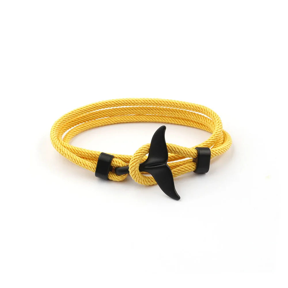 Männlich Multilayer 4mm Milan Seil Viking Armband Charme Whale Tail Armbänder Für Männer Armband Trendy Ozean Tier Fischschwanz schmuck