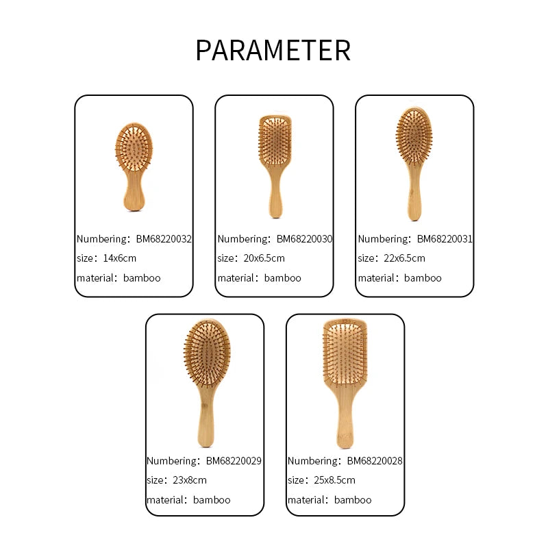 Bambus-Haarbürste für Damen, Styling-Haarkamm, Haarbürste mit breiten Zähnen, Bambuskämme für Haare, glatte Massage, Kopfhautbürste, Friseurkamm