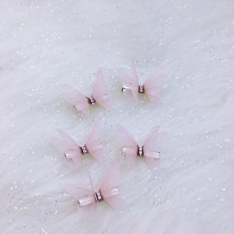 5PCS Neue Nette Prinzessin Mesh Doppel-schicht Schmetterling Schöne Mädchen Haarnadeln Kinder Headwear Hairgrip Haar Clips Haar zubehör