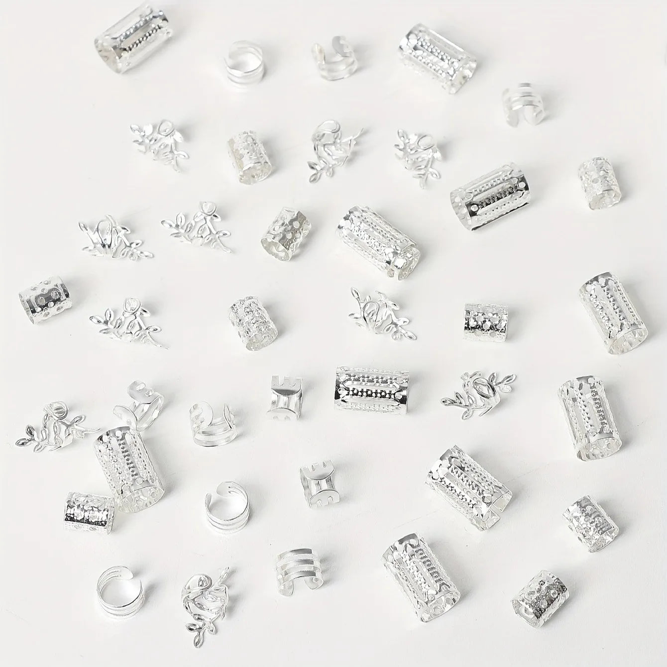 40/80PCS Elegante Aushöhlen Haar Ringe Für Frauen Mädchen DIY Haar Zubehör Loc Haar Schmuck für zöpfe