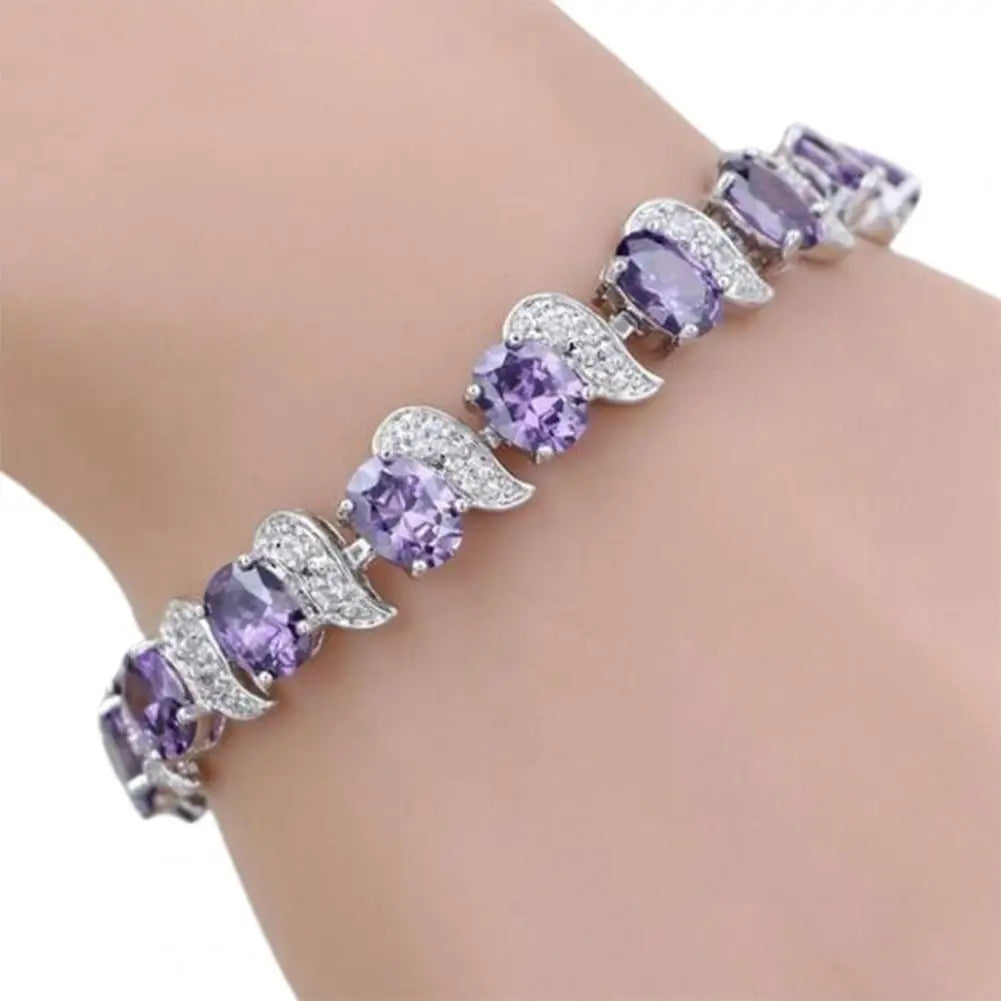 Damen-Armband, Blatt-Charm, elegant, klassisch, verstellbar, blauer Strassstein, eingebettetes Damen-Armband, Modeschmuck