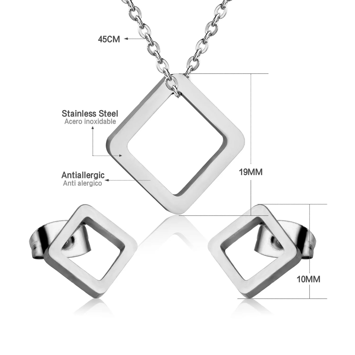 LUXUKISSKIDS Trendy Schmuck Set Edelstahl Silber/Gold Farbe Frau/Männer Großhandel Herz Anhänger Halskette Ohrringe Braut Sets