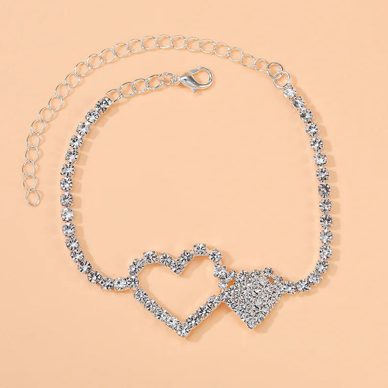 1pc Strass Kette Fußkettchen für Frauen Luxus glänzende Knöchel Armband auf Bein weibliche Hochzeits feier Schmuck Fuß zubehör neu