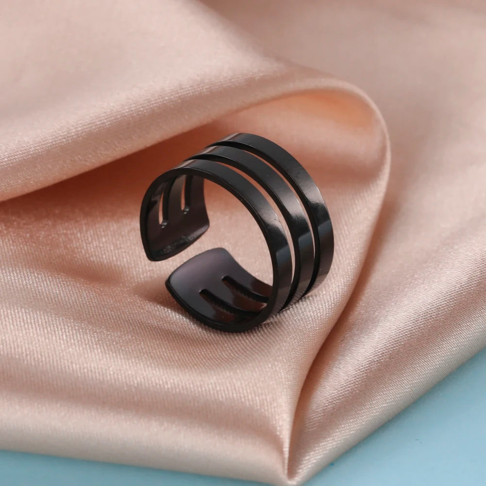 Unift Edelstahl Einfache Geometrische Ring Männer Frauen Einstellbare Finger Ringe Trendy Paar Minimalistischen Schmuck Zubehör Geschenk