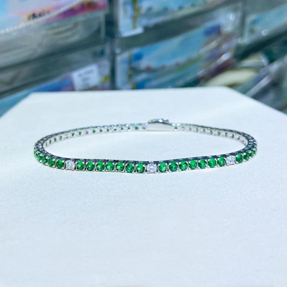 Trendiges Tennis-Armband aus 925er-Sterlingsilber, voller 5A-Zirkon, funkelnder Schmuck für Damen, Damen, Party, Geburtstag, Geschenk