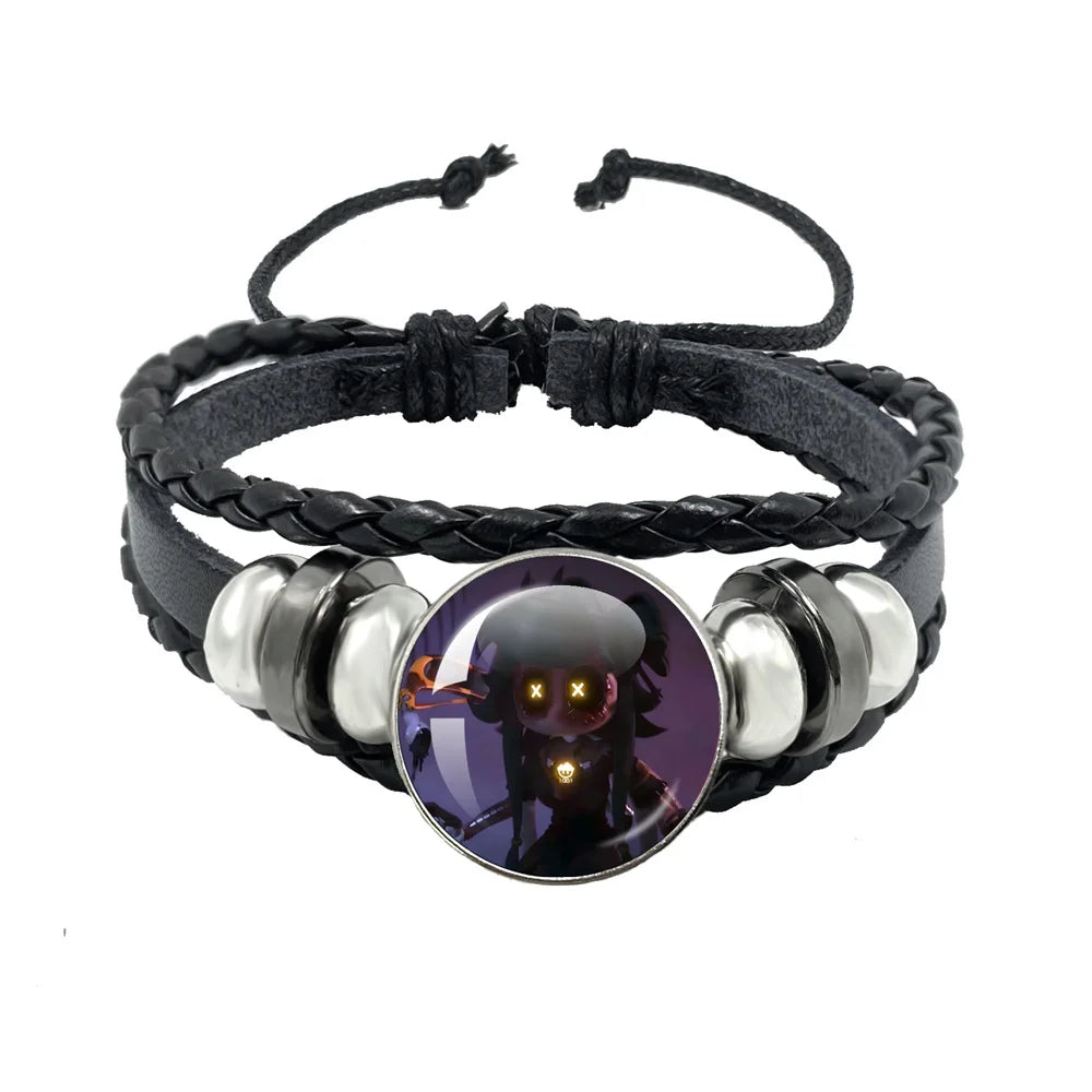Murder Drone Uzi x N Cartoon Cabochon V Fan Art Armbänder Kunst verstellbares Lederseil Armband Armreifen handgefertigte Schmuckgeschenke