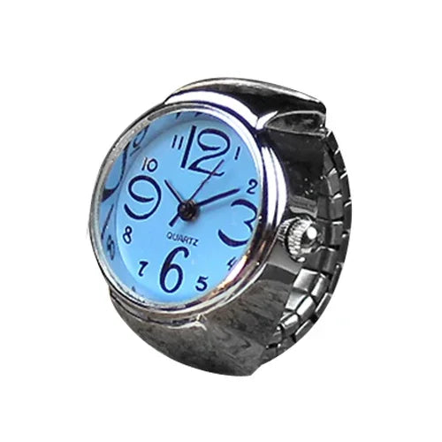 Mini Vintage Punk Finger Uhr Ringe Gummiband Legierung Uhren Paar Ringe Schmuck Uhr Retro Römischen Quarz Frauen Männer Uhr