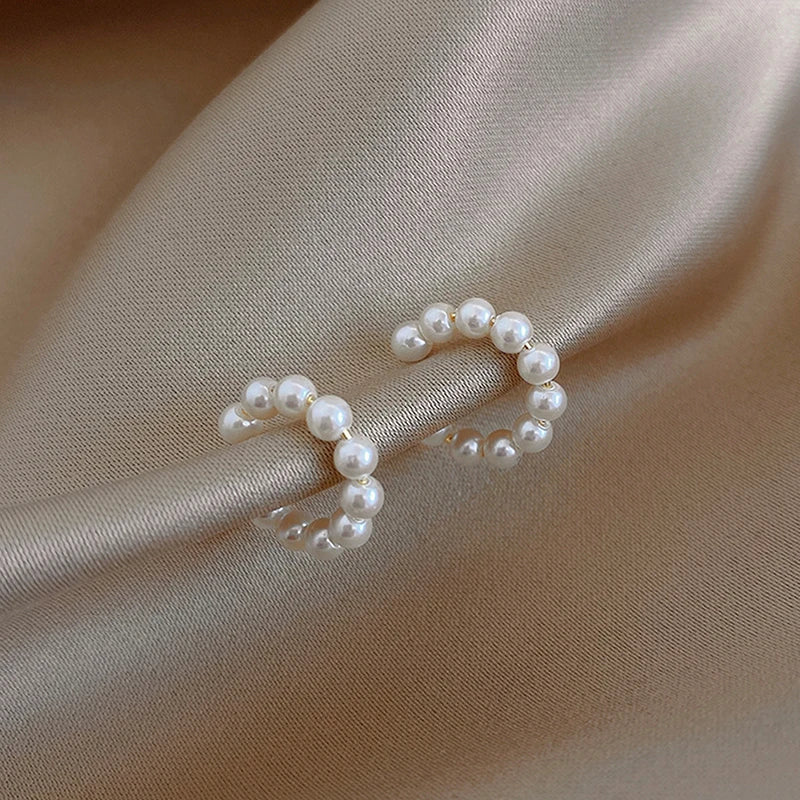Koreanische Perle Ohr manschette Clip Ohrringe nicht durchdringende Knochen C-förmig ohne Punktion minimalist ische Ohrringe für Damen Modeschmuck