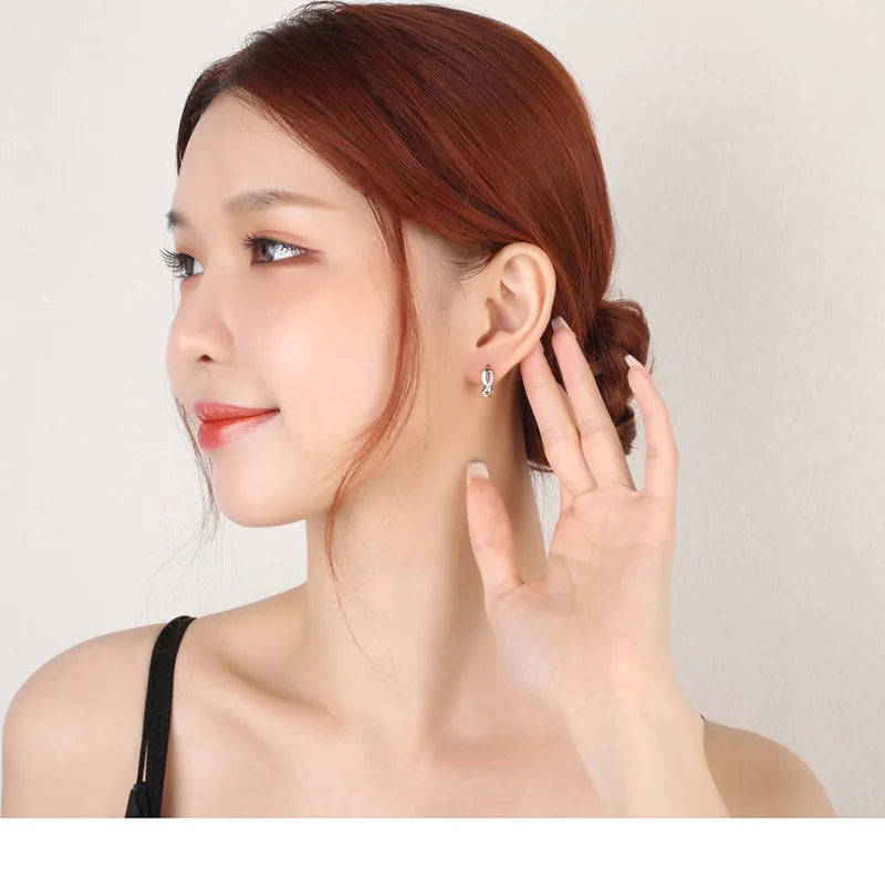 Neue 925er Sterlingsilber-Ohrringe mit glänzendem Zirkon, runde Ohrringe für Damen, modischer und eleganter Schmuck, Geburtstagsgeschenk