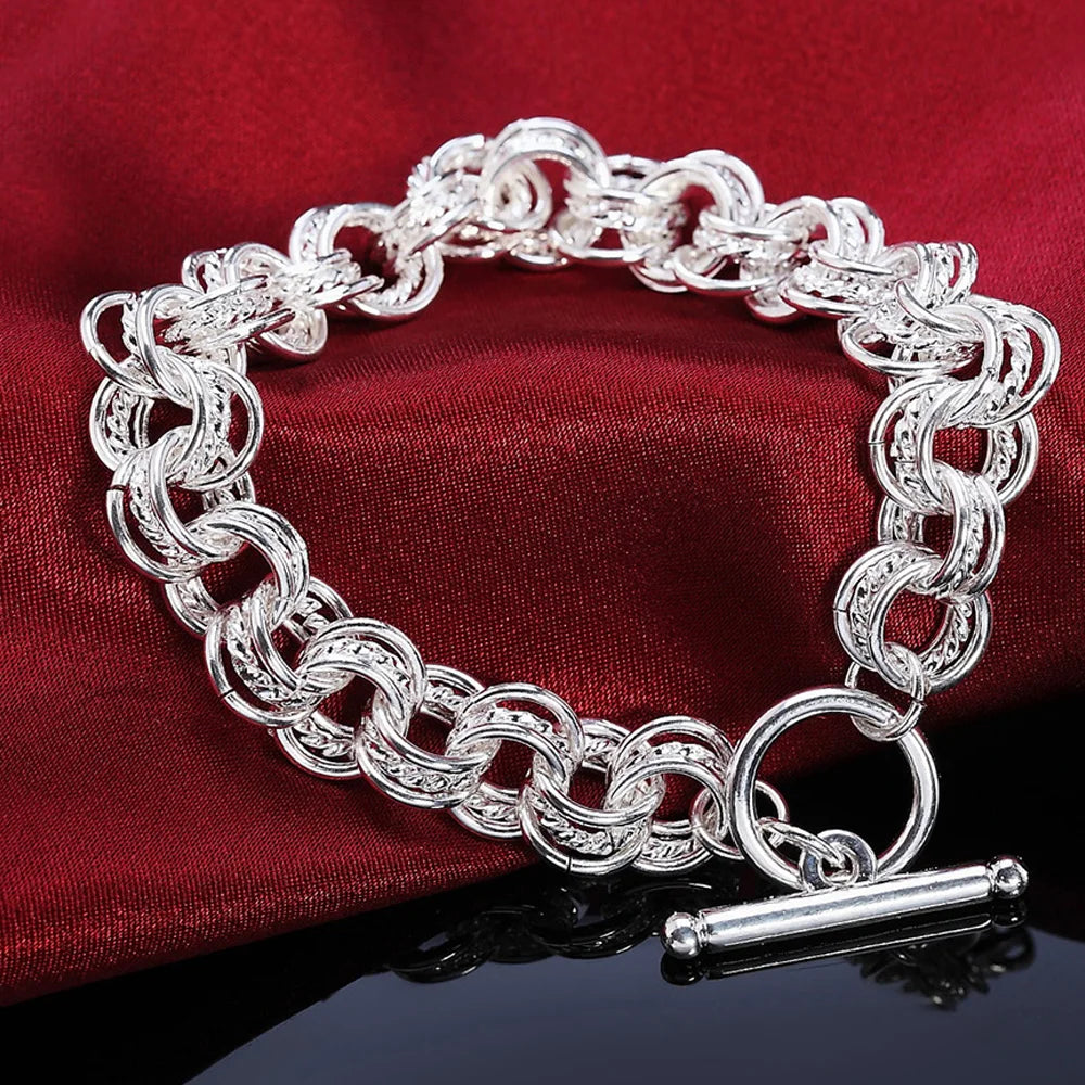 Modischer Ring aus 925er-Sterlingsilber, runde Armbänder für Damen und Herren, Hochzeit, Luxus-Qualitätsschmuck