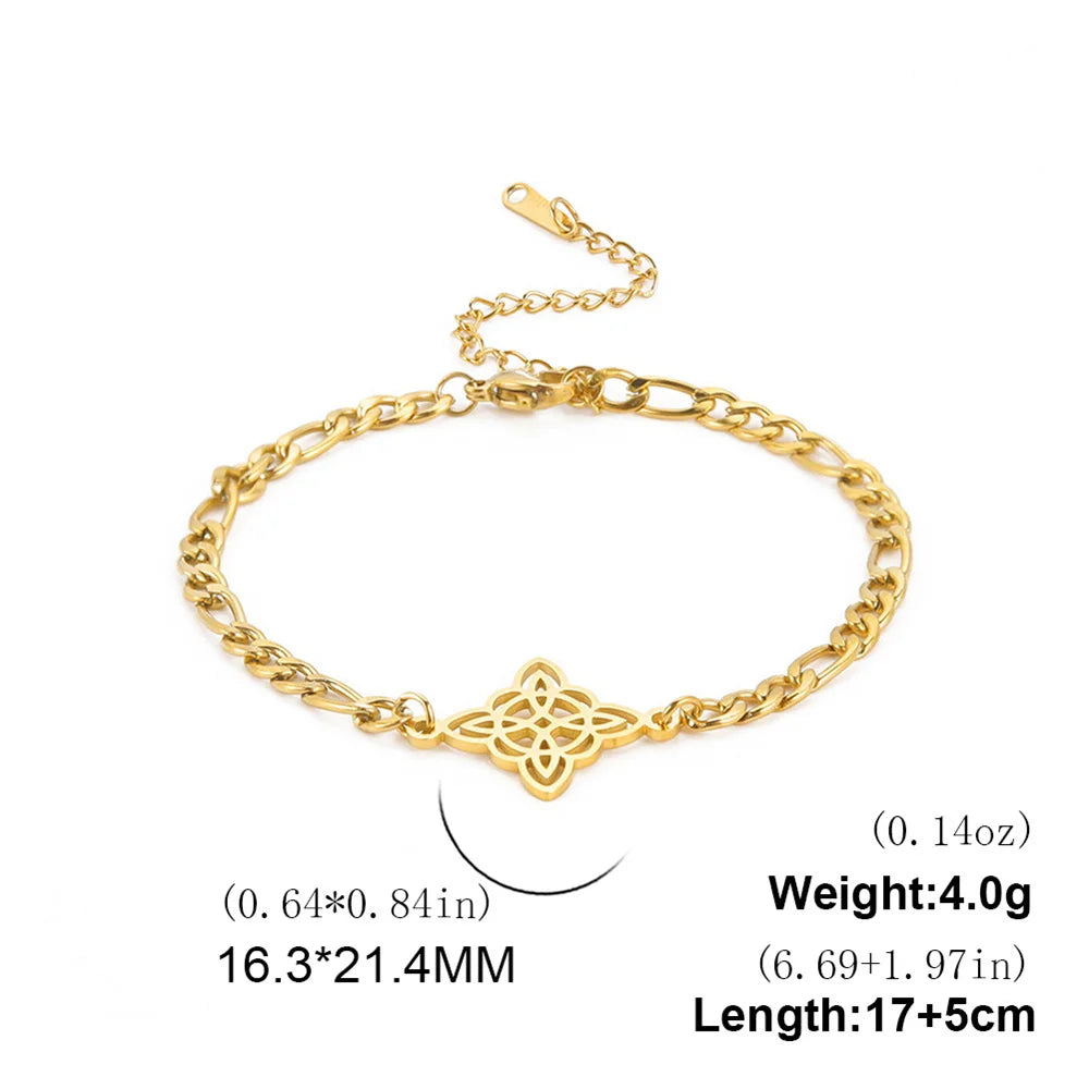 Vintage Edelstahl Armband für Männer Frauen Hexe Knoten Hexerei Anhänger Mann Armband Schmuck Armbänder homme Geburtstag Geschenke