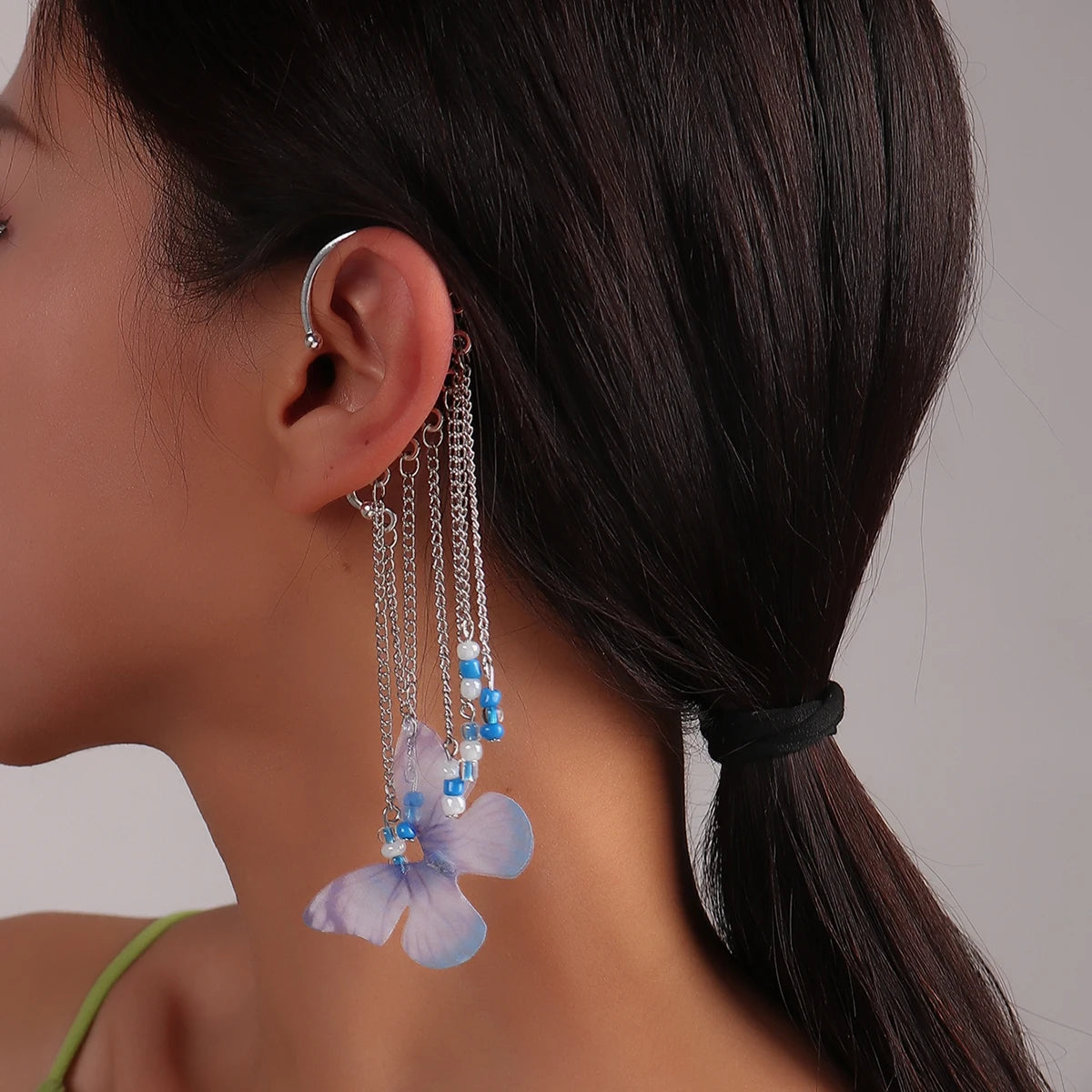 Aihua Neue Mode Gold Farbe Conch Shell Clip Ohrringe Für Frauen Einfache Gefälschte Knorpel Lange Quaste Ohr Manschette Schmuck Geschenke