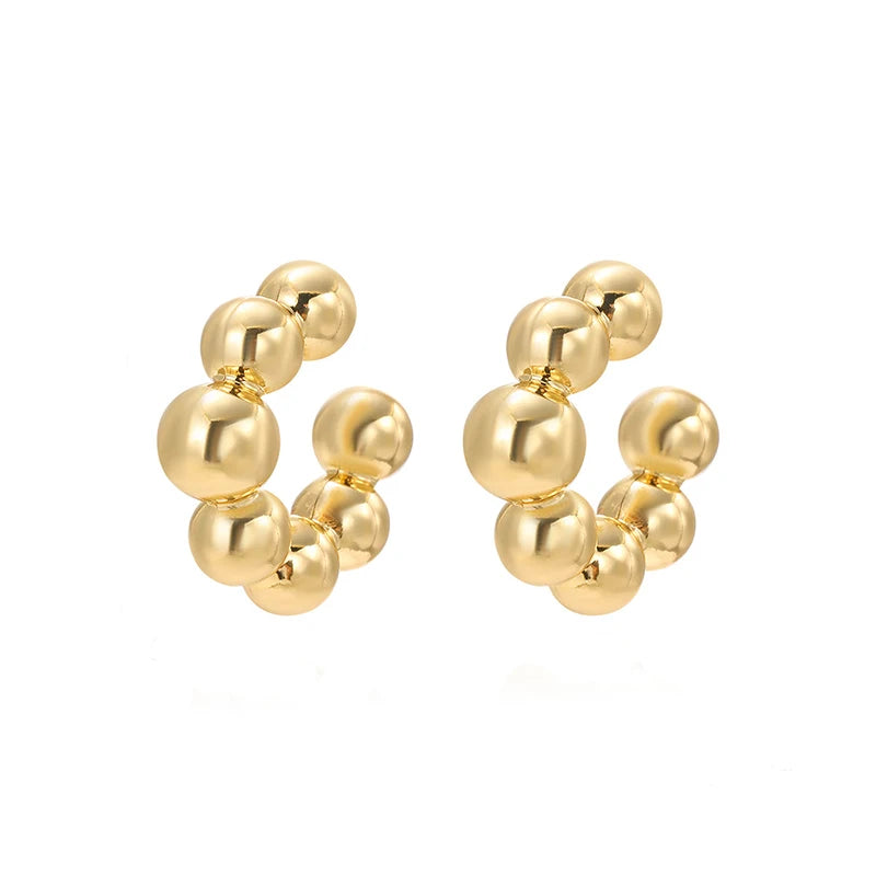 1 Paar glatte Kreis-C-förmige Clip-Ohrringe für Frauen, leicht, ohne Piercing, Knorpel-Ohrmanschette, gold-silberfarbene Ohrringe
