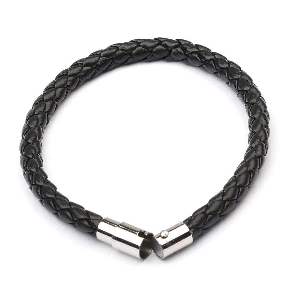 Unisex geflochtene Lederarmbänder für Männer und Frauen, verschiedene Farben, Seil-Lederarmband, Metall-Magnetverschluss, Paar-Kordel-Armband