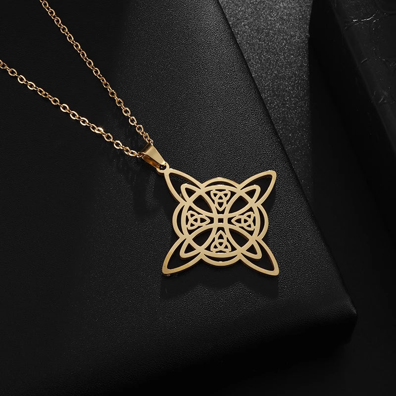 Edelstahl Hexen knoten Doppels chicht verstellbares Armband für Frauen Vintage irischen Glücks knoten Schmuck Geburtstags geschenk