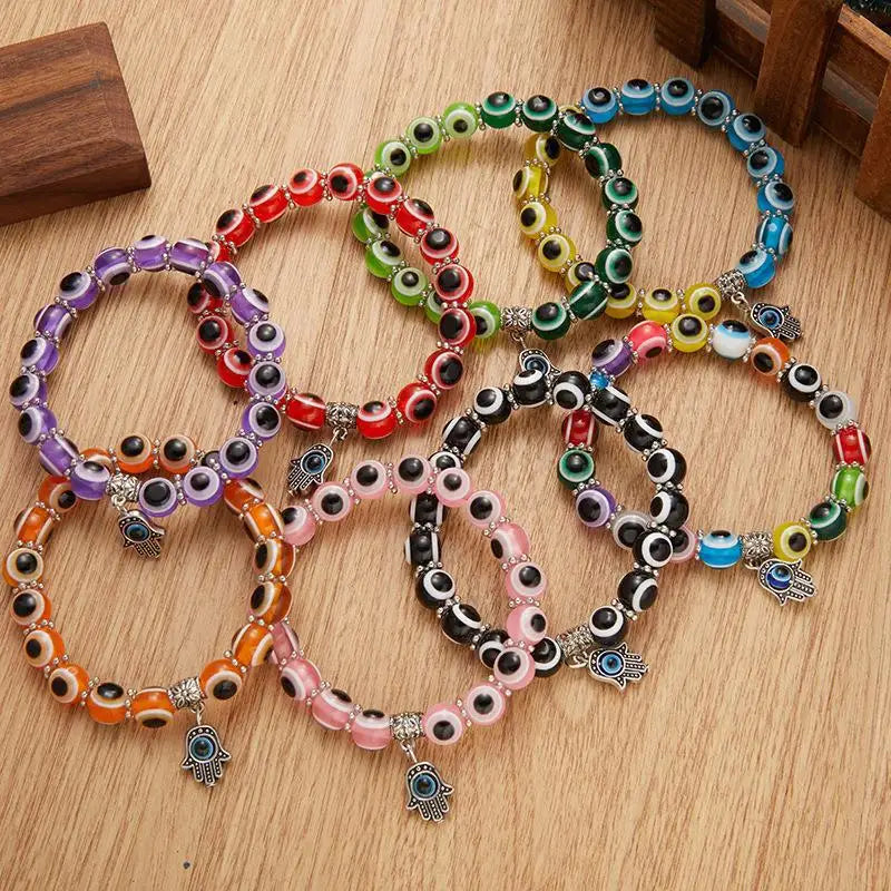 Türkische Lucky Evil Eye Armbänder für Damen und Herren, handgefertigtes Blue Eye Palm Armband, bringen Sie Glück, friedlicher Charm-Armband-Schmuck