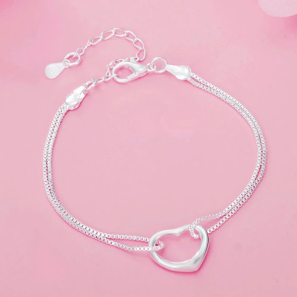 Charm-Armbänder aus 925er-Sterlingsilber für Damen, einfache feine Kette, modisch, Hochzeit, Party, Weihnachtsgeschenke, Schmuck