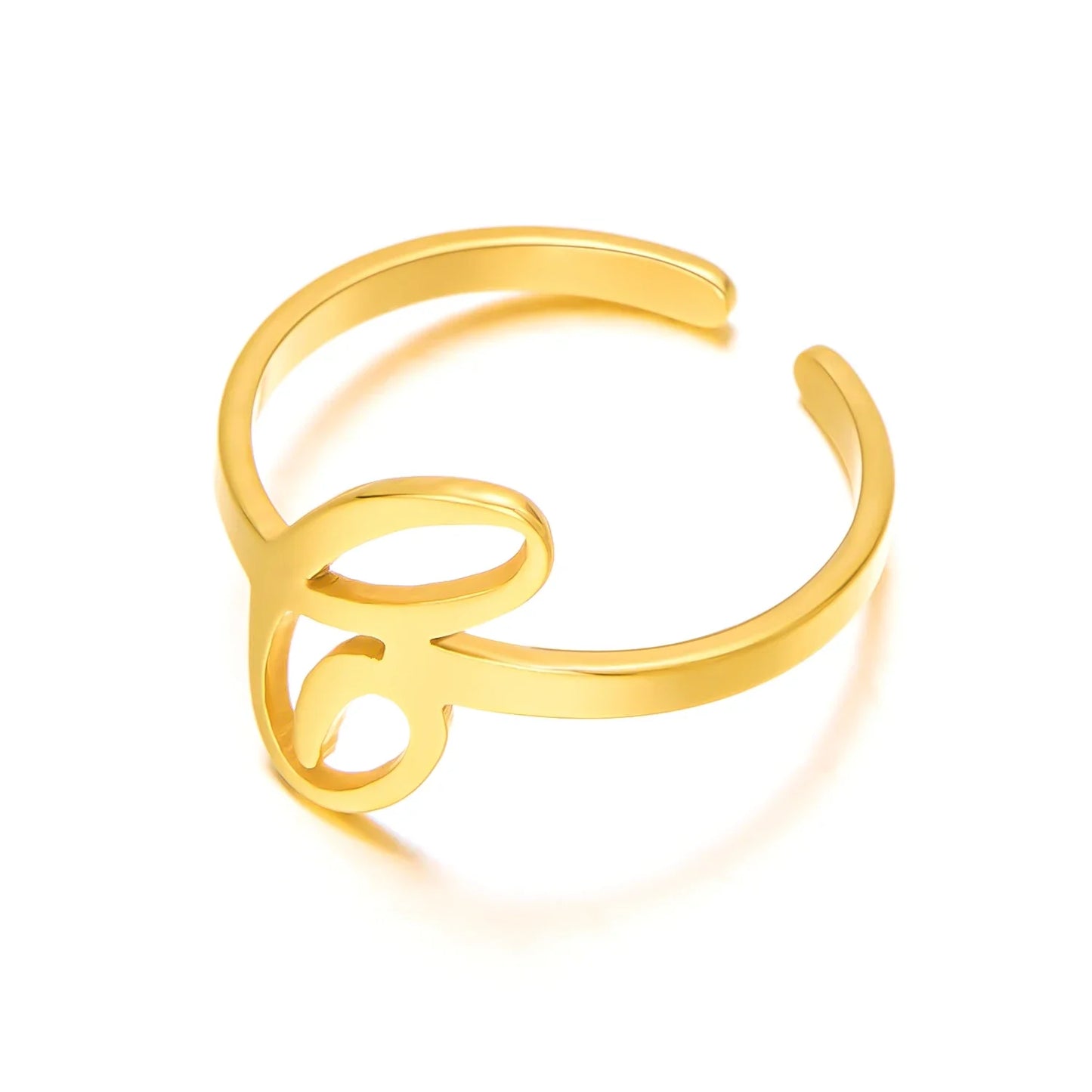 Ringe mit Anfangsbuchstaben für Damen, goldfarben, Edelstahl, A-Z, Buchstabe, verstellbarer Ring, ästhetisch, Hochzeit, Weihnachten, Schmuck, Geschenk
