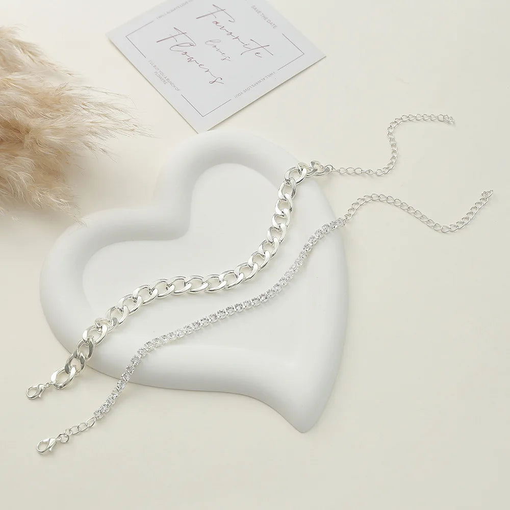 1pc Strass Kette Fußkettchen für Frauen Luxus glänzende Knöchel Armband auf Bein weibliche Hochzeits feier Schmuck Fuß zubehör neu