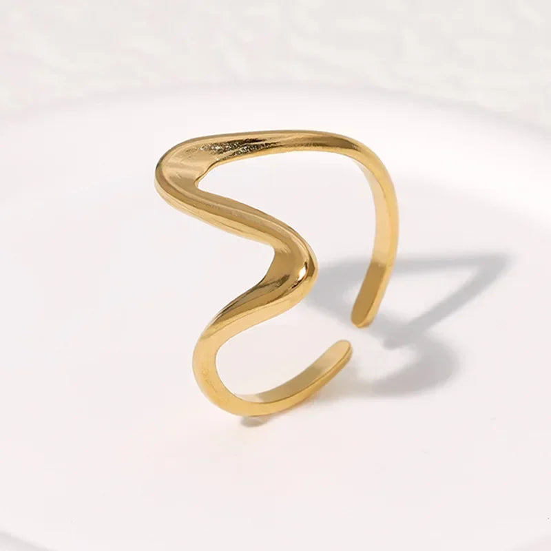 LATS Edelstahl-Ringe in Goldfarbe für Damen und Herren, 2024, farbecht, beliebt, Party, personalisierbar, übertriebener Charms, Schmuck, Geschenke