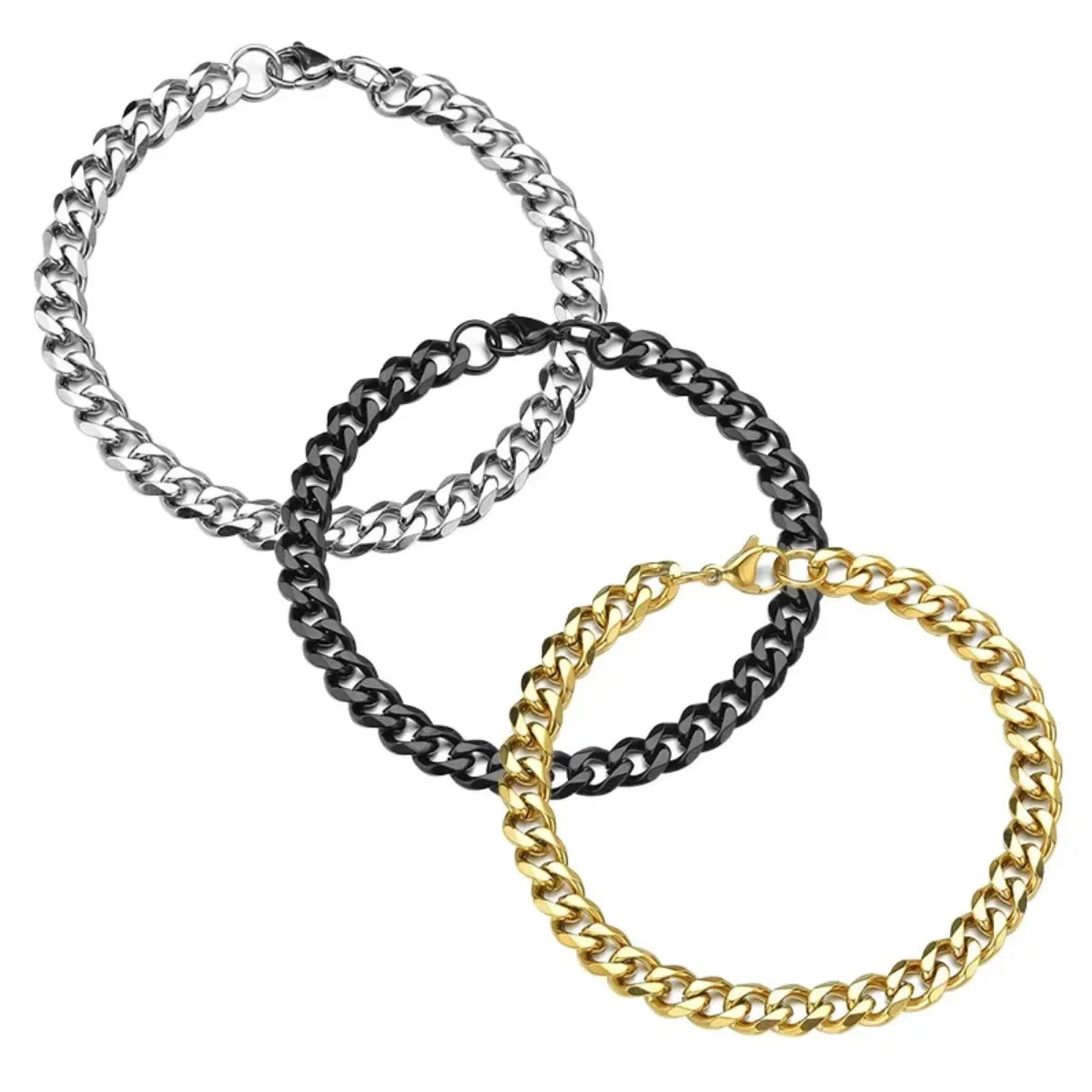 Mode Edelstahl Männer Curb Kubanischen Kette Armbänder Frauen Armband auf Hand für Paar Unisex Handgelenk Hand Schmuck
