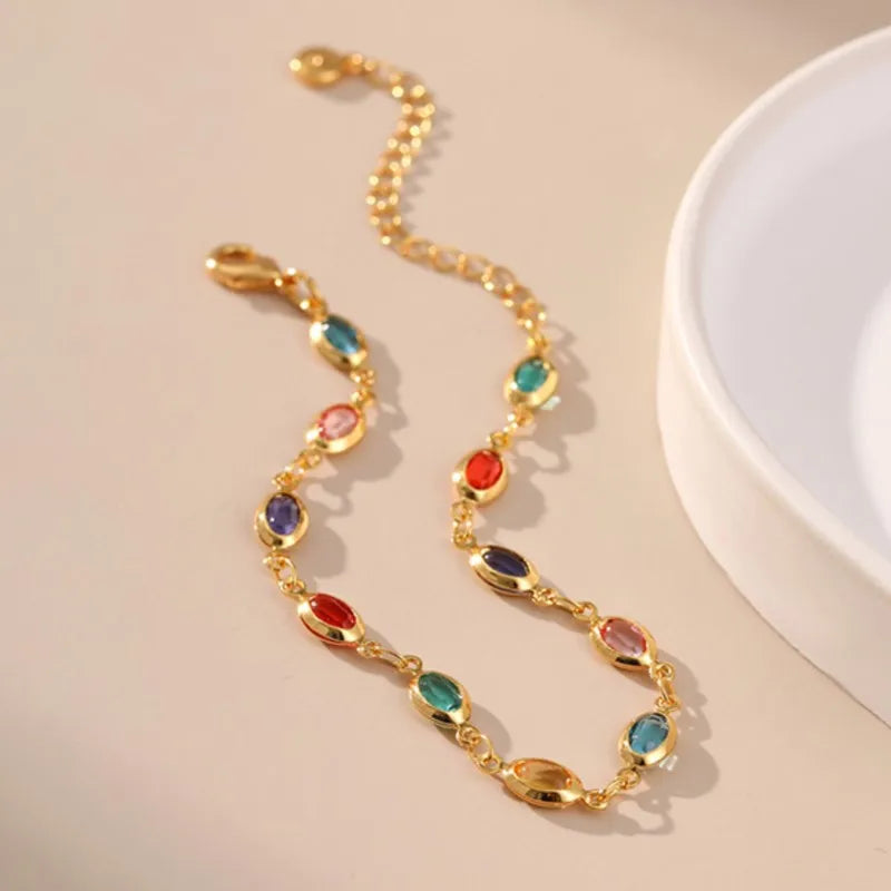 Elegantes 18 Karat vergoldetes buntes Strass-Perlen-Armband für Frauen, 2025, neuer Trend, Armbänder, Party-Schmuck, Geschenke