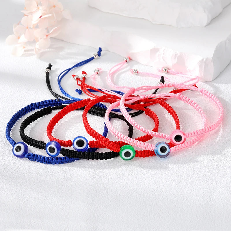 Türkische blaue böse Blick Perle Glück Seil Armbänder Frauen Männer Paare Vintage handgemachte geflochtene Auge Hand Kette Handgelenk Hochzeit Schmuck