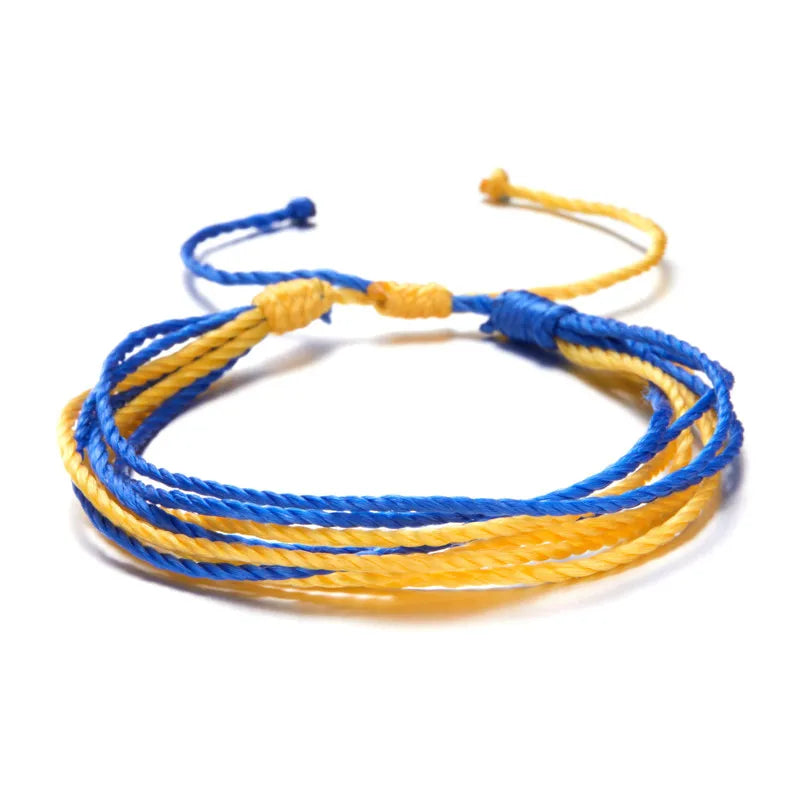 Ukrainischer Charme Gelb Blau Ukraine Armbänder Für Frauen Männer Handgemachte Flagge Farbe Gewebte Schnur Armband Neues Design Paar Schmuck