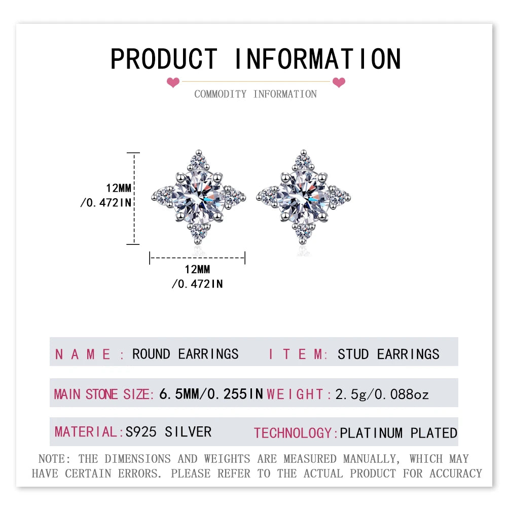 PANQDIY Mode Schneeflocke Ohrringe S925 Sterling Silber Intarsien Zirkon Stud Ohrringe für Weibliche Frauen Ohr Schmuck
