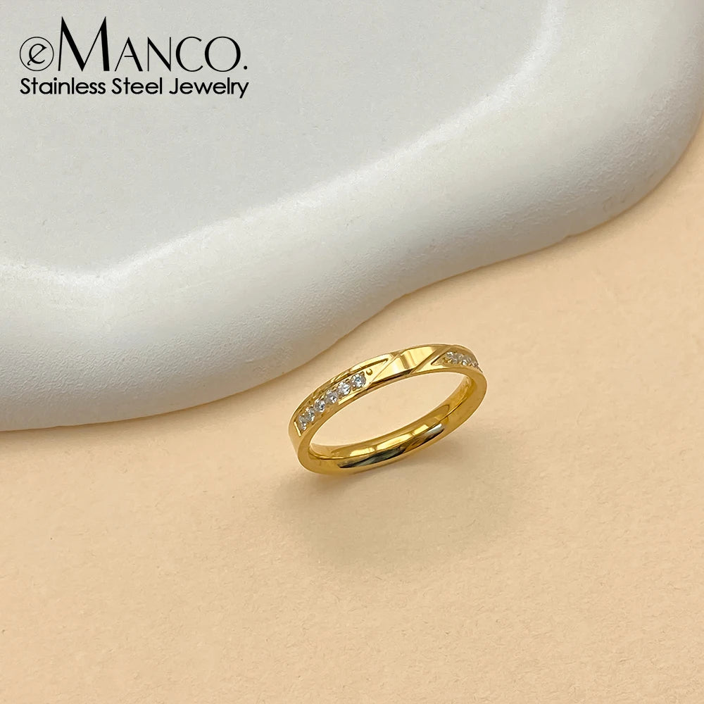 eManco 2025 NEUE Mode Ehering Für Frauen Mikro Gepflastert Cubiz Zirkon Finger Ringe Weibliche Engagement Schmuck