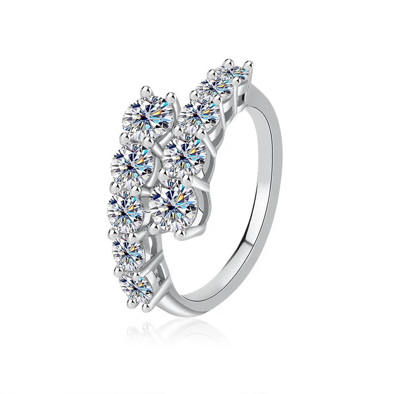 TEN CARATS Gra-zertifizierter Moissanit-Ring für Damen, 925er Sterlingsilber vergoldet mit Verlobungsschmuck in Weißgold als Geschenk