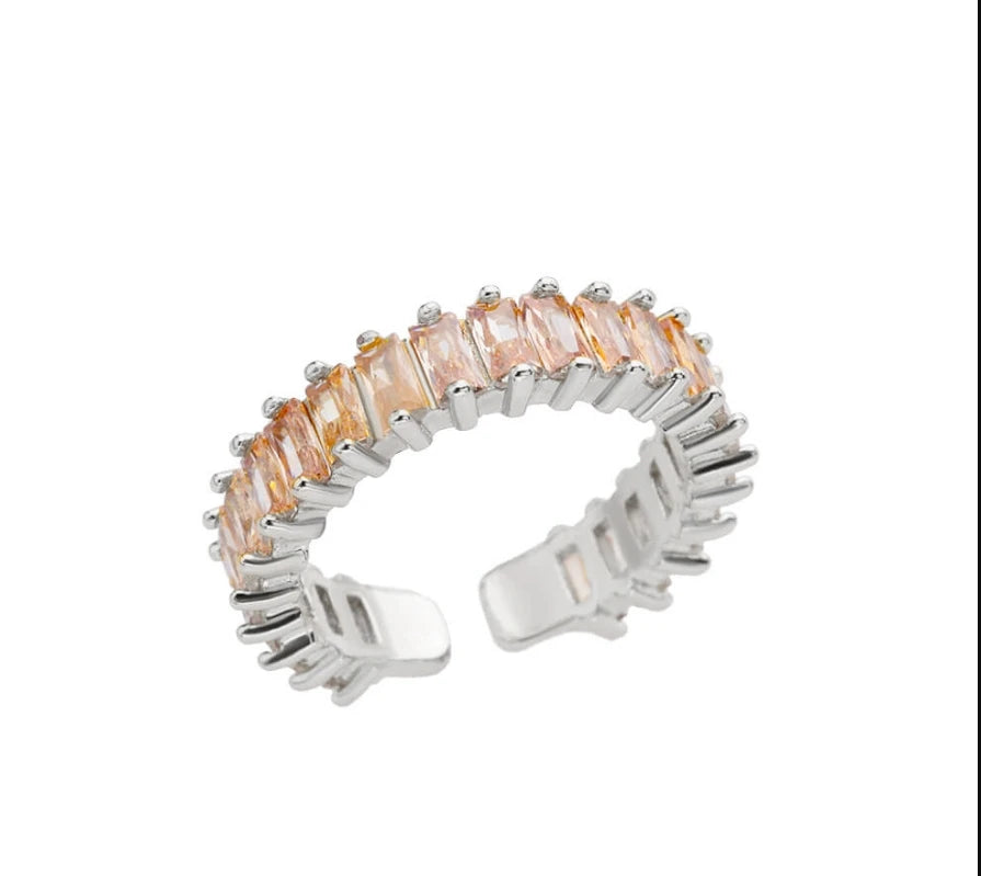 Farbige Kubikzircon Quadrat Ringe Für Frauen Männer Edelstahl Gold Farbe Kristall Hochzeit Ring Luxus Schmuck Geschenk bague femme