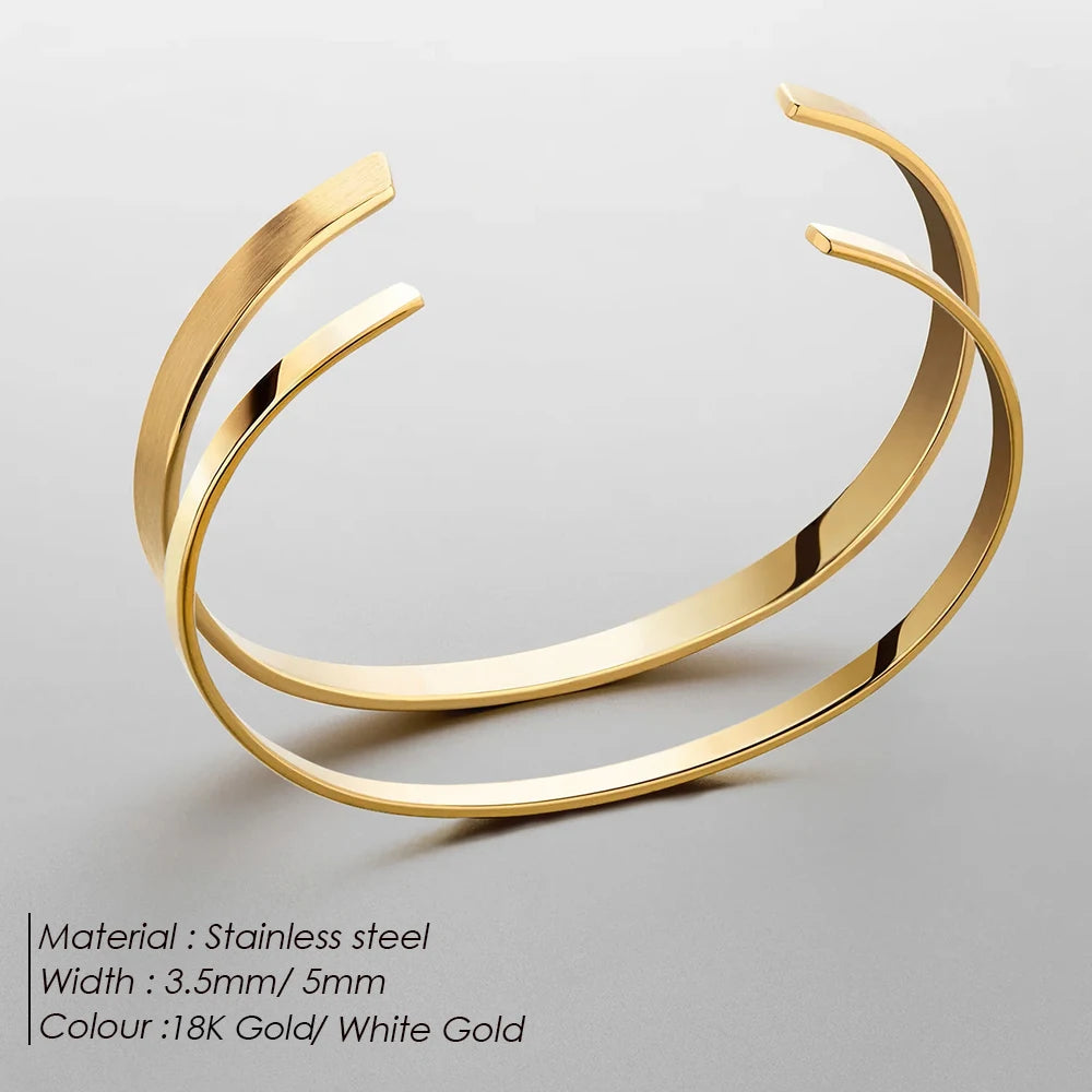 ELANDIS Minimal Unisize Manschettenärmel Minimalistischer Stil Herrenschmuck Personalisiertes Platinarmband Beliebtes Paar Festival Geschenk