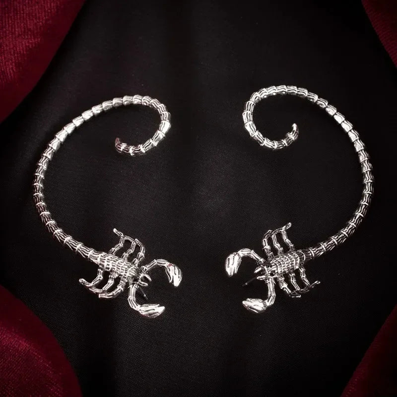 Retro Punk Dark Avantgarde Tier Venom Skorpion Ohrclip für Frauen Halloween Personalisierte Herren Gothic Ohrringe Schmuck Geschenk