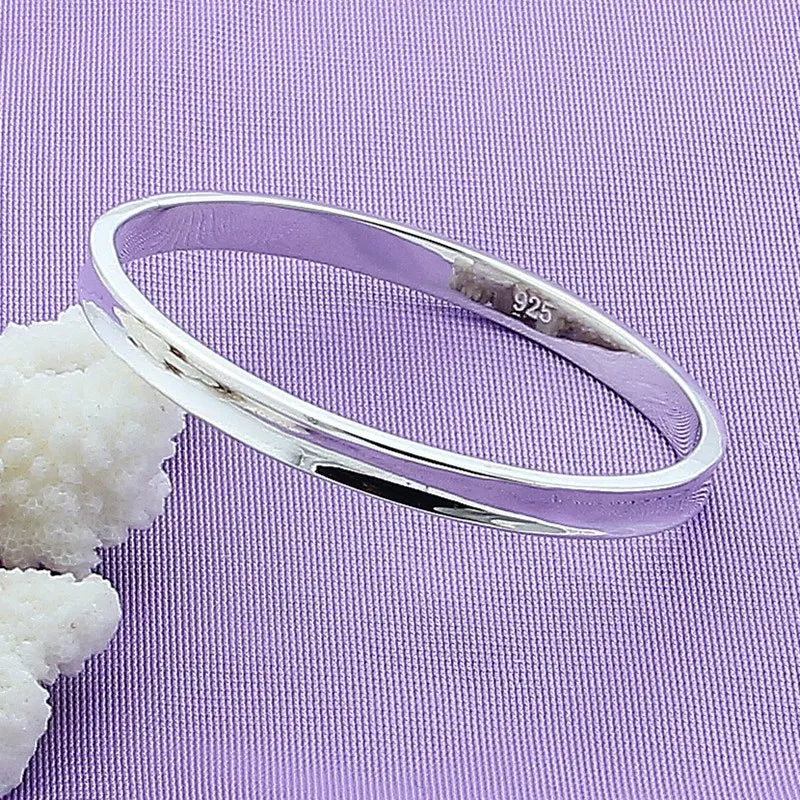Damen-Armreif aus 925er-Sterlingsilber, das beste Geschenk zum Muttertag, modisches, konkaves Design, glattes, glänzendes Silber-Armband, Schmuck