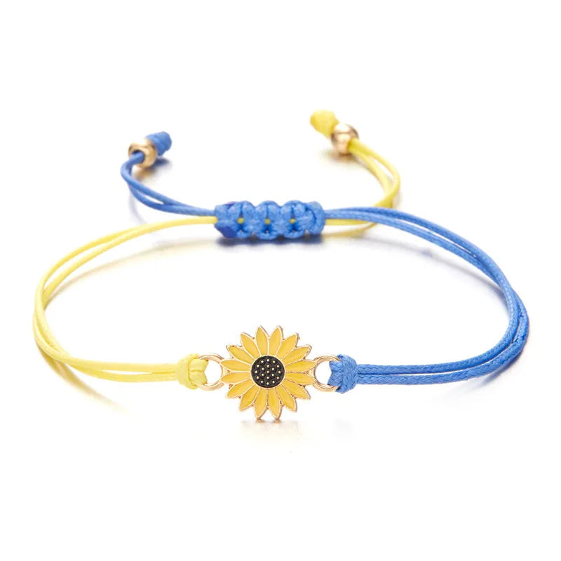 Ukrainischer Charme Gelb Blau Ukraine Armbänder Für Frauen Männer Handgemachte Flagge Farbe Gewebte Schnur Armband Neues Design Paar Schmuck