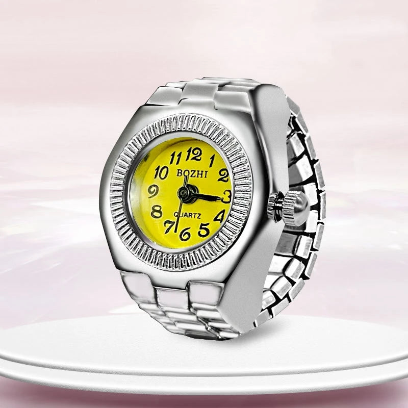 Ring Uhr Neue Heiße Verkauf Kreative Legierung Shell Finger Rund Zifferblatt Paar Männer Und Frauen