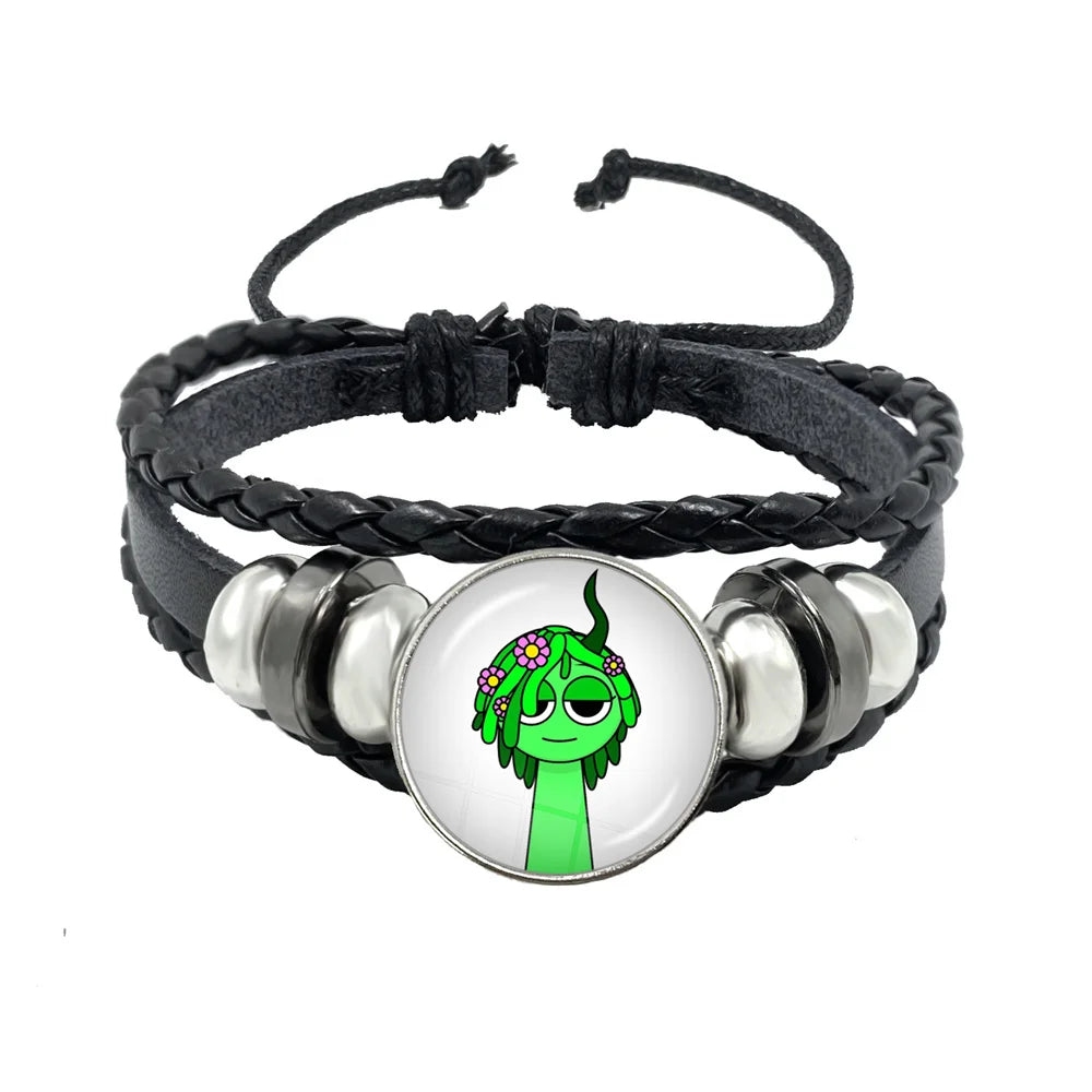 Sprunki Incredibox Anime Cartoon Charakter Leder Seil Armband Kunst Mehrschichtige geflochtene Armbänder Handgefertigte Schmuckzubehör