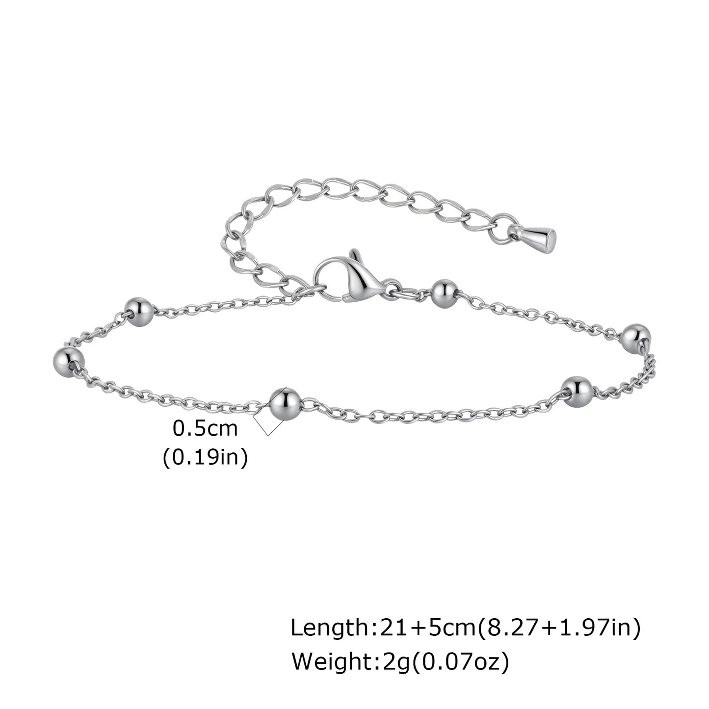 Boho Perlen Kugel Knöchelkette Armbänder für Frauen, vergoldetes Edelstahl Fußkettchen, Sommer Strand wasserdichter Fußschmuck Geschenk
