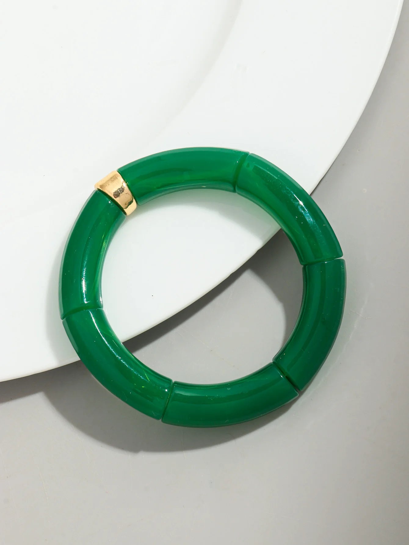 Bohomia Acryl-Design-Stil, klobiges Bambus-Stapelarmband für Damen, Boho, elastisch, bunt, Röhrenperlen, Armbänder 2024, Schmuck