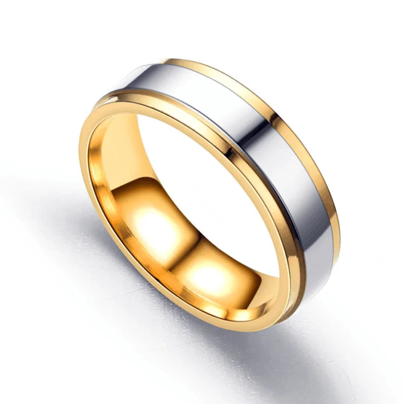 Ramos Edelstahl-Ehering, schlichtes Design, Paarring, 4 mm, 6 mm breit, Bandring für Damen und Herren, Gedenktagsgeschenk