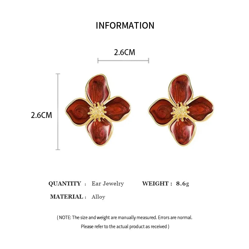 Süße Blume Ohrstecker für Frauen Vintage Metall Ohrstecker Mädchen Mode mehrfarbige frische Ohrring Party Hochzeit Schmuck