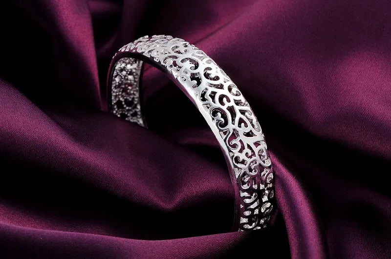 Feine Hohlmuster-Armreifen aus 925er-Sterlingsilber, Manschettenarmbänder für Frauen, verstellbar, modischer Luxusschmuck, Hochzeitsgeschenke