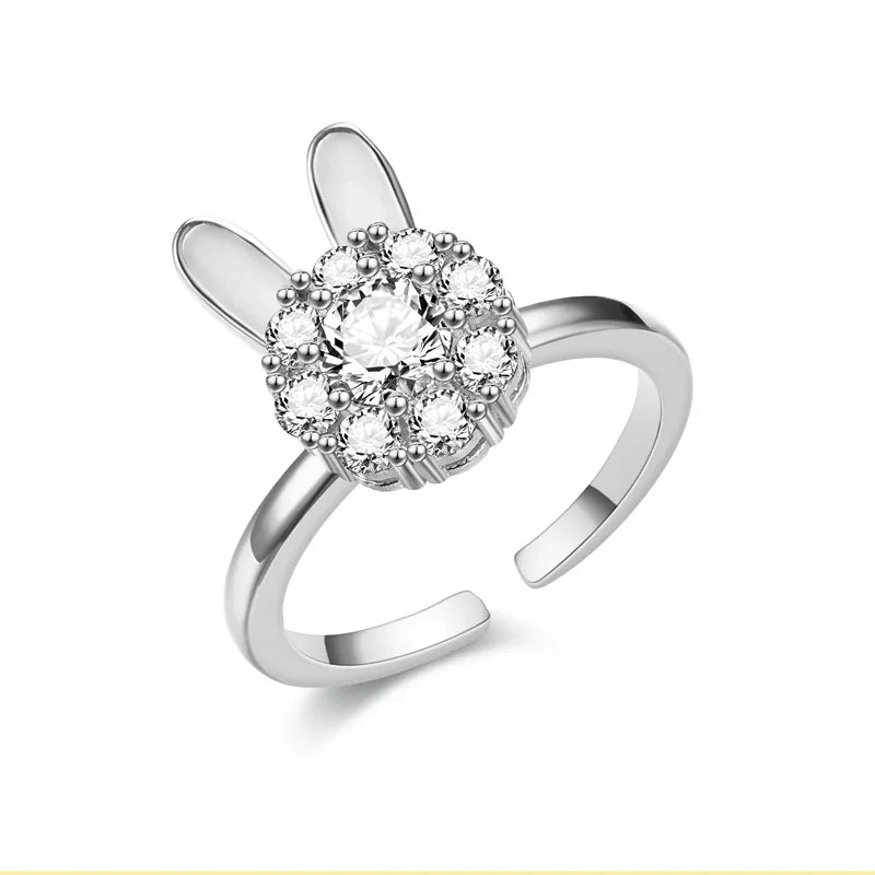 Titan Edelstahl Ring Für Frauen Drehen Rotierenden Angst Zappeln Einstellbare Ringe Silber Farbe Schmuck Schöne Blume Biene