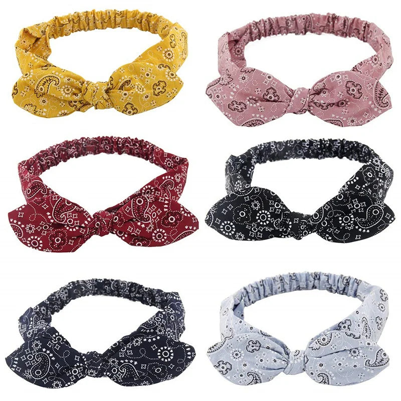 Neue Boho Frauen Weiche Solid Print Stirnbänder Vintage Kreuz Knoten Elastische Haarbänder Turban Bandanas Mädchen Haar Bands Haar Zubehör